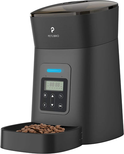 Automatic Cat Feeder Dog Food Dispenser Auto Timer Pet Feeding Tray, Low Food & Motion & Sound Alerts, 4L Basic PLAF004